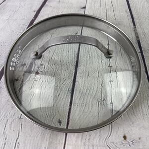 Red Copper Glass‎ Round Strainer Lid Stainless Replacement Pot Pan Lid 8 1/4”